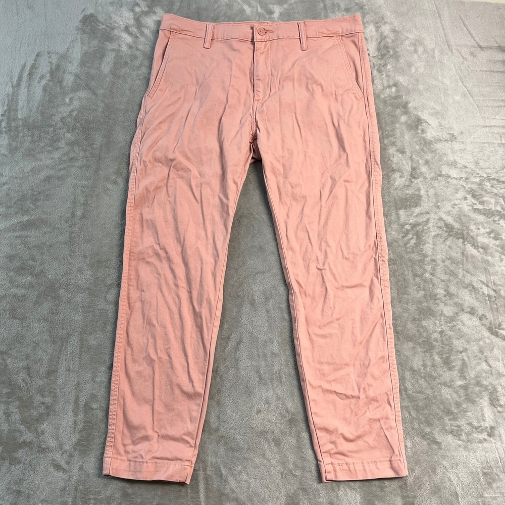 Levis XX Chino Standard Taper Salmon Pink Stretch Pants 34x30* Pastel Casual